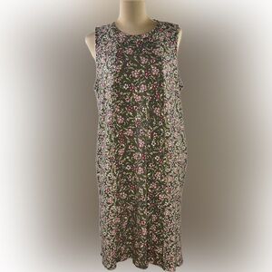 J. Jill Floral Print sleeveless, knee length dress, size L